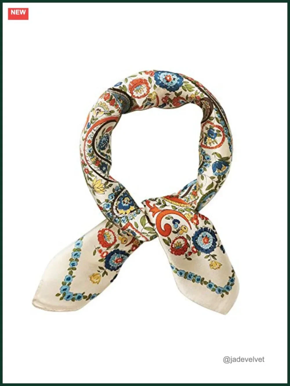 100% Mulberry Silk Small Square Scarf Neckerchief 21x21 Women Accessory